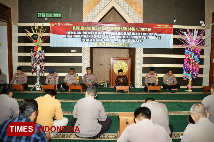 Nuansa Maulid Nabi, Polresta Banyuwangi Doakan Pilkada Banyuwangi Berjalan Damai